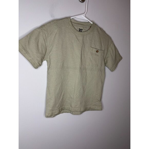 EASY BUY NEW Short Sleeve Tee Boys 5/6 Tan Pocket Button Casual Stretch - Picture 3 of 6